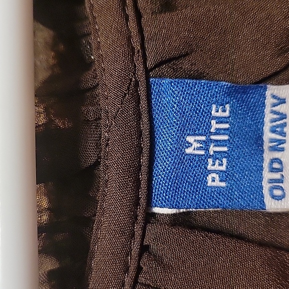 Old Navy Waist Defined Shine Mini Brown Shine Dress Size Medium Petite - Picture 2 of 11